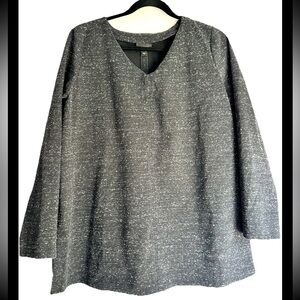 j.JILL Women’s Charcoal Black Long Sleeve Double-Faced Jersey Tunic Top Sz M